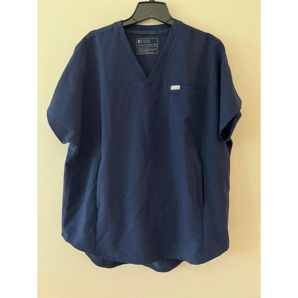 FIGS Women's Addison Tunic Scrub Top Navy XXL